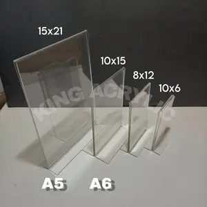 Acrylic Bening Qris Nomor Meja A5, A6, 12cm x 8cm, 10cm x 6 cm TEBAL 2MM