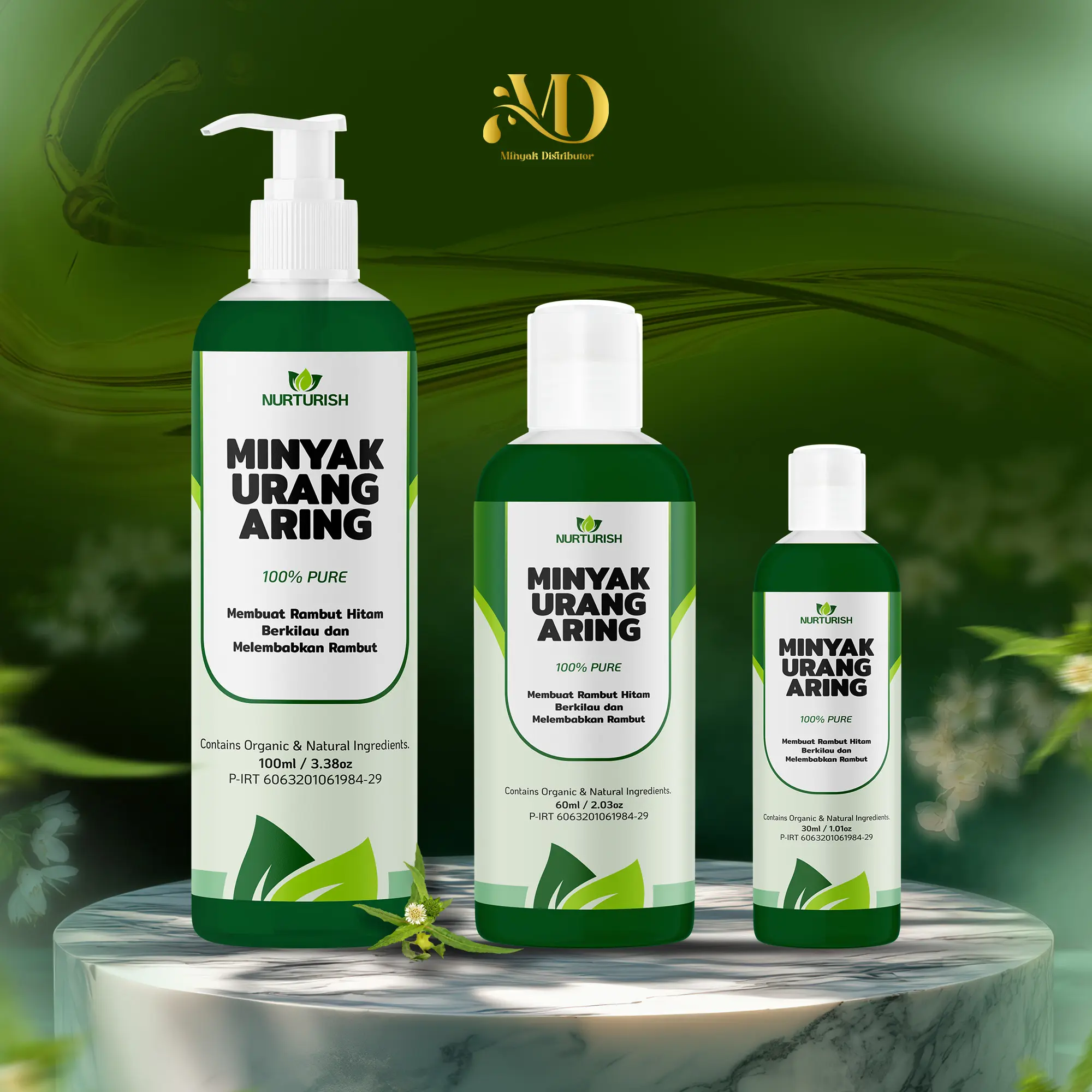 Minyak Rambut Urang Aring Murni Tanpa Campuran 100ml 60ml 30ml