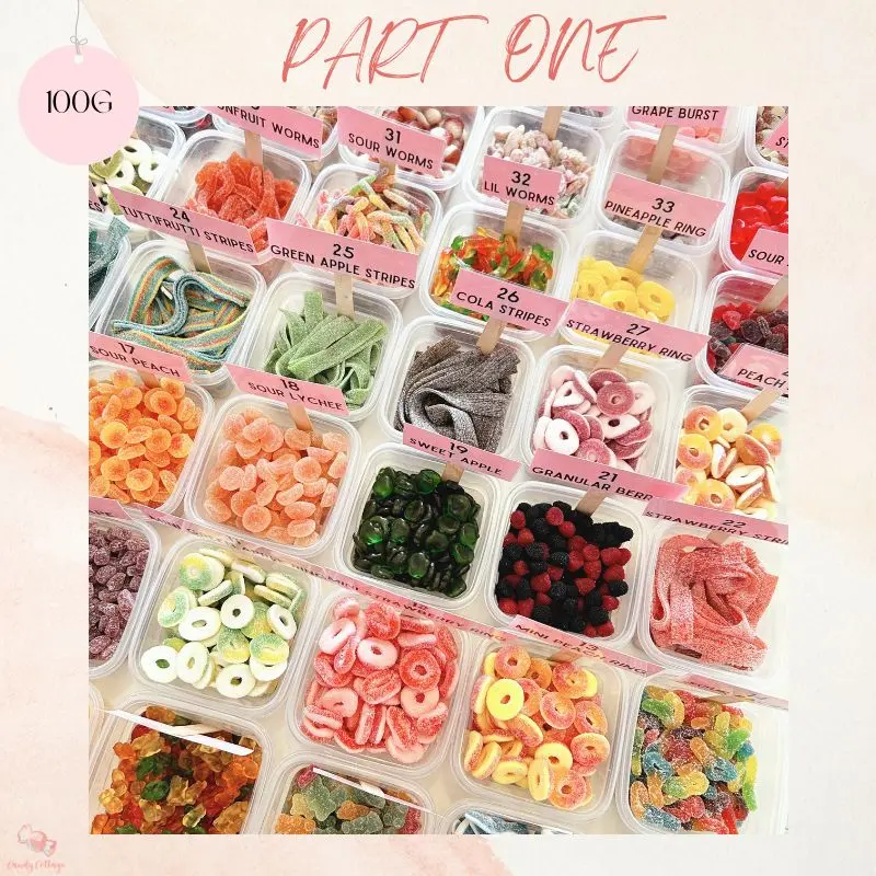 Candy Cottage 100G Gummy Candy - MIX AND MATCH ASSORTED OLD SCHOOL Sweets 100g/pack the mask. Where is the bus bus, Snack Bonbon Strawberry Sour Peach Cherry