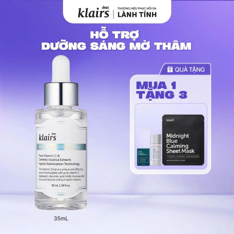 [M]Tinh chất Dear, Klairs freshly juiced vitamin drop 35mL - hỗ trợ dưỡng sáng và đều màu da