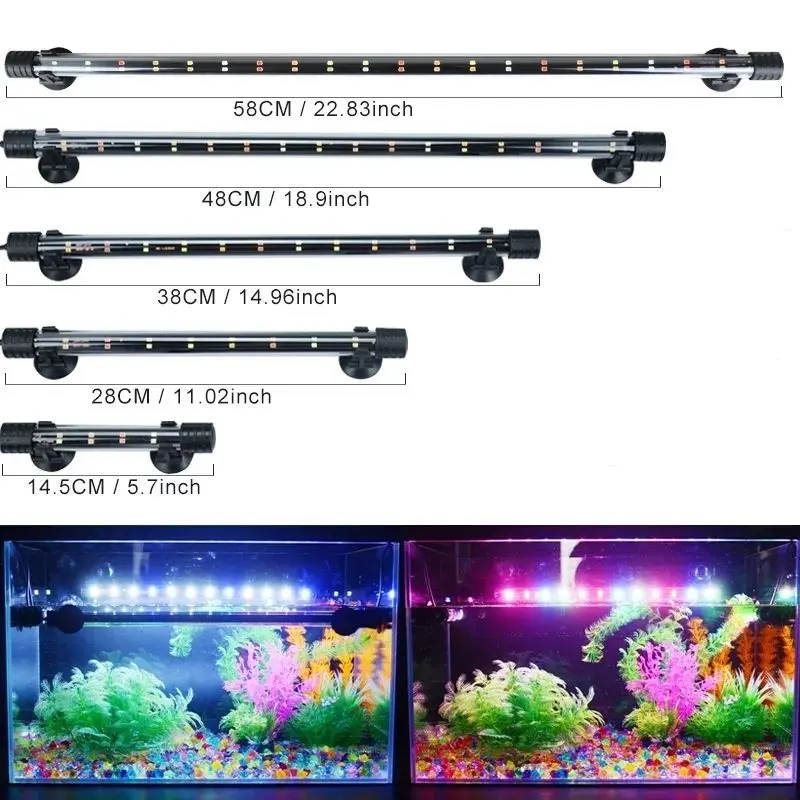 Lampu LED Celup Aquarium Aquascape Tahan Air T4 Rosston 20 30 40 50 60 cm