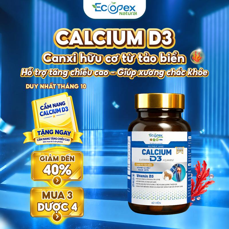 CALCIUM D3 - Bổ Sung Canxi, Hỗ Trợ Phát Triển Chiều Cao, Giúp Xương Chắc Khỏe - 