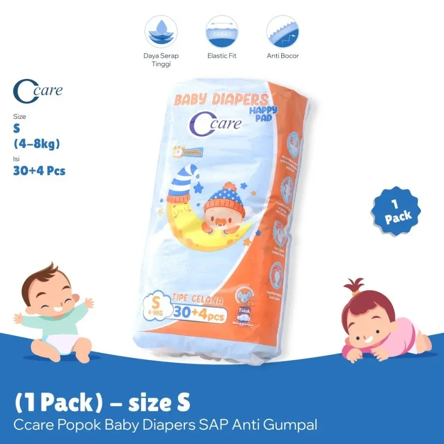 Ccare Popok BABY DIAPERS SAP [1 Pack] - SAP Anti Gumpal