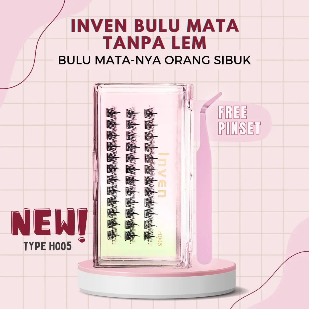 《TANPA LEM》H005 Bulu Mata Palsu Tanpa Lem Premium Mega Volume Look kode : H005 FREE PINSET / Tweezer hasil natural Eyelash  Lashes Extension Bulumata Box