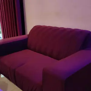 Sarung Sofa Tangan Polos 1 2 3 4 Seater Bahan Polyester Halus Lembut Kuat Elastis Bonus Styrofoam