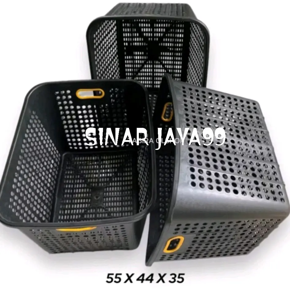 ( 2 PCS ) Keranjang Baju Plastik Hitam/Keranjang Laundry/Keranjang Pajero