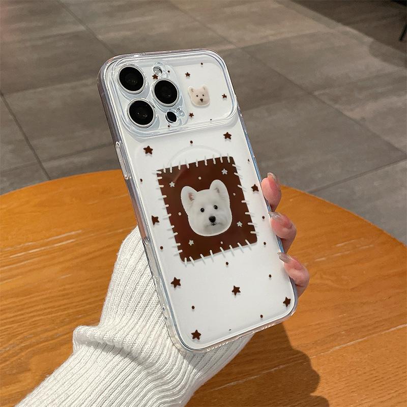 Ốp Lưng iPhone Trong Từ Tính Poodle Dễ Thương TDCase M511