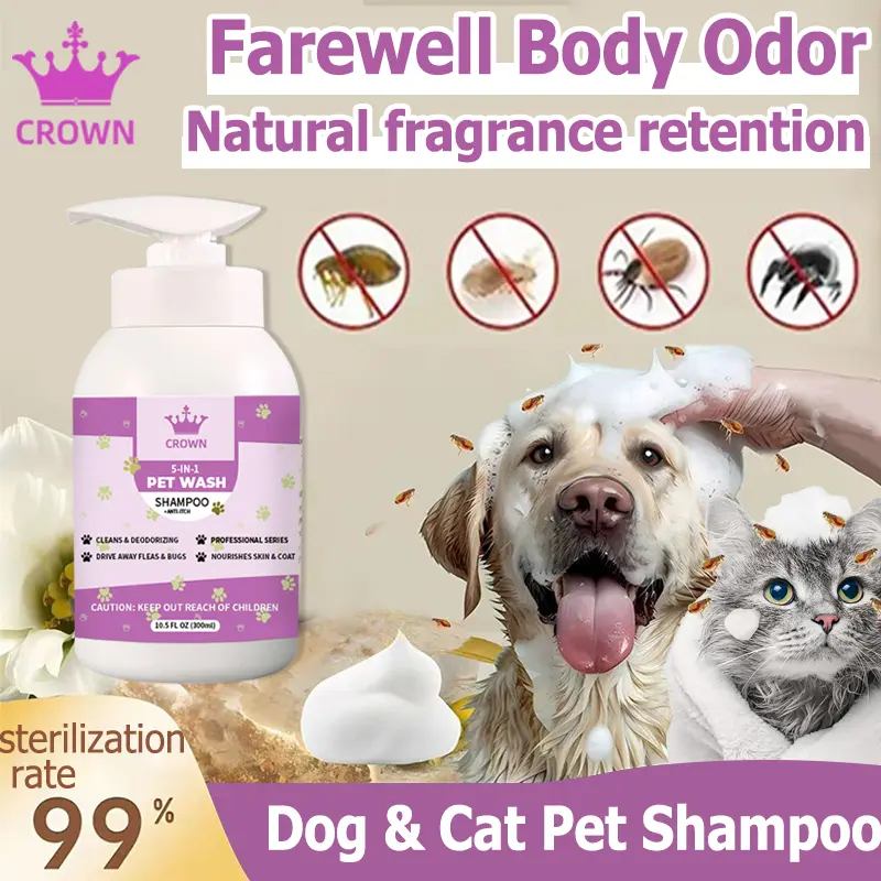 Pet Shampoo Cat&Dog Shampoo Kutu Kucing Sterilization Deodorant Gentle 300ml Syampu Kutu Kucing
