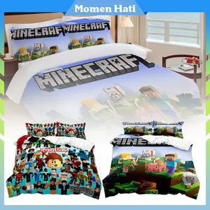 1.2X2M 2Pcs/Set Selimut Karakter Anak / Selimut/Sarung Bantal Set / Selimut Gambar Minecraft