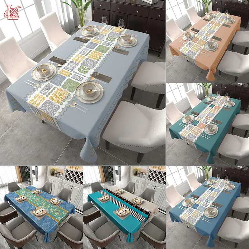 [COD] Loyal Bosque Taplak Meja Makan Motif Tahan Air Ukuran 4-10 kursi Taplak Ruang Tamu Persegi Panjang Anti Noda Bahan EVA / D11-2A