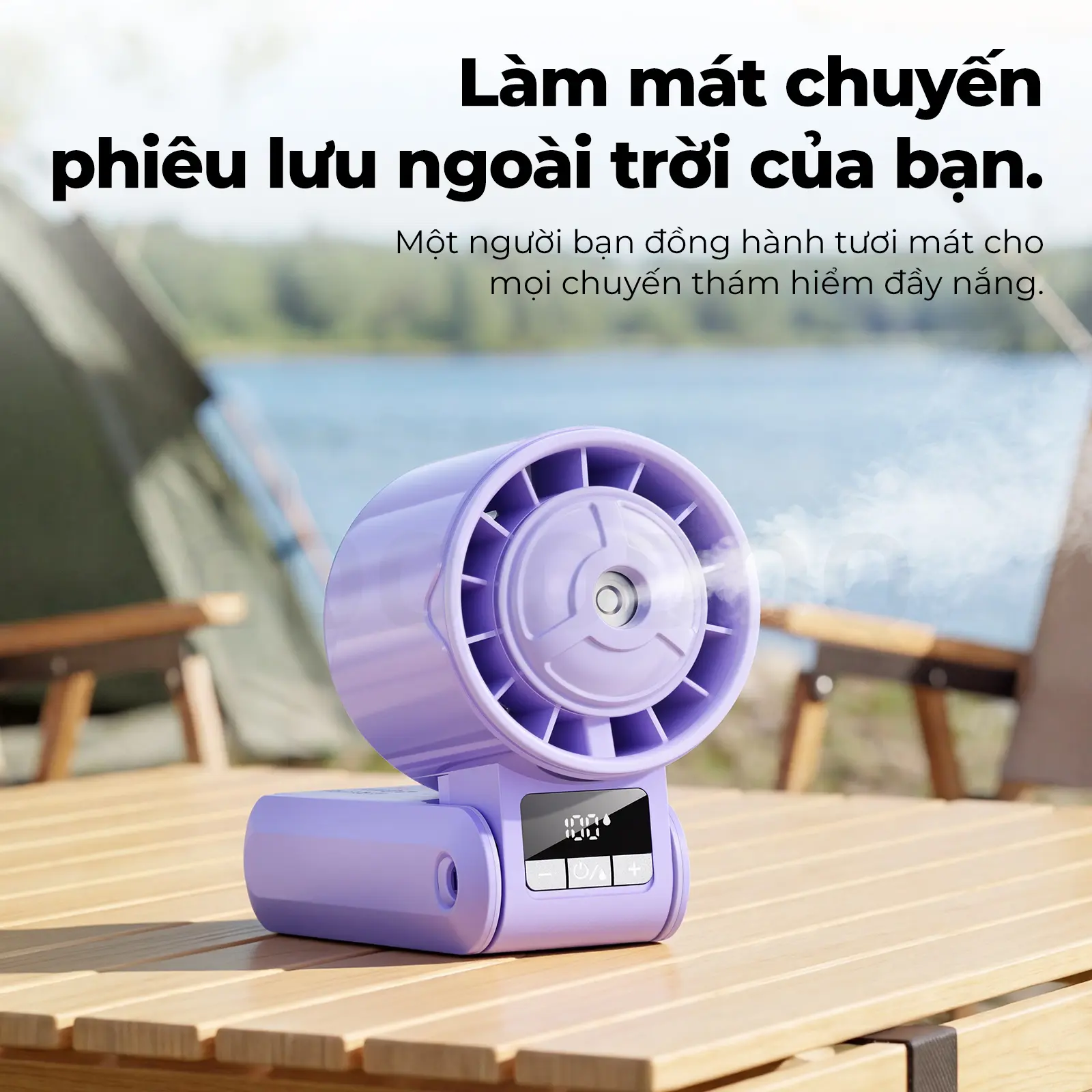 [GOOJODOQ*KOC/KOL] COMBO Quạt cầm tay phun sương tặng sạc dự phòng,luồng gió mạnh,góc gập lên đến 100 độ,100 mức độ gió ,Dây đeo có rảnh tay | BigBuy360 - bigbuy360.vn