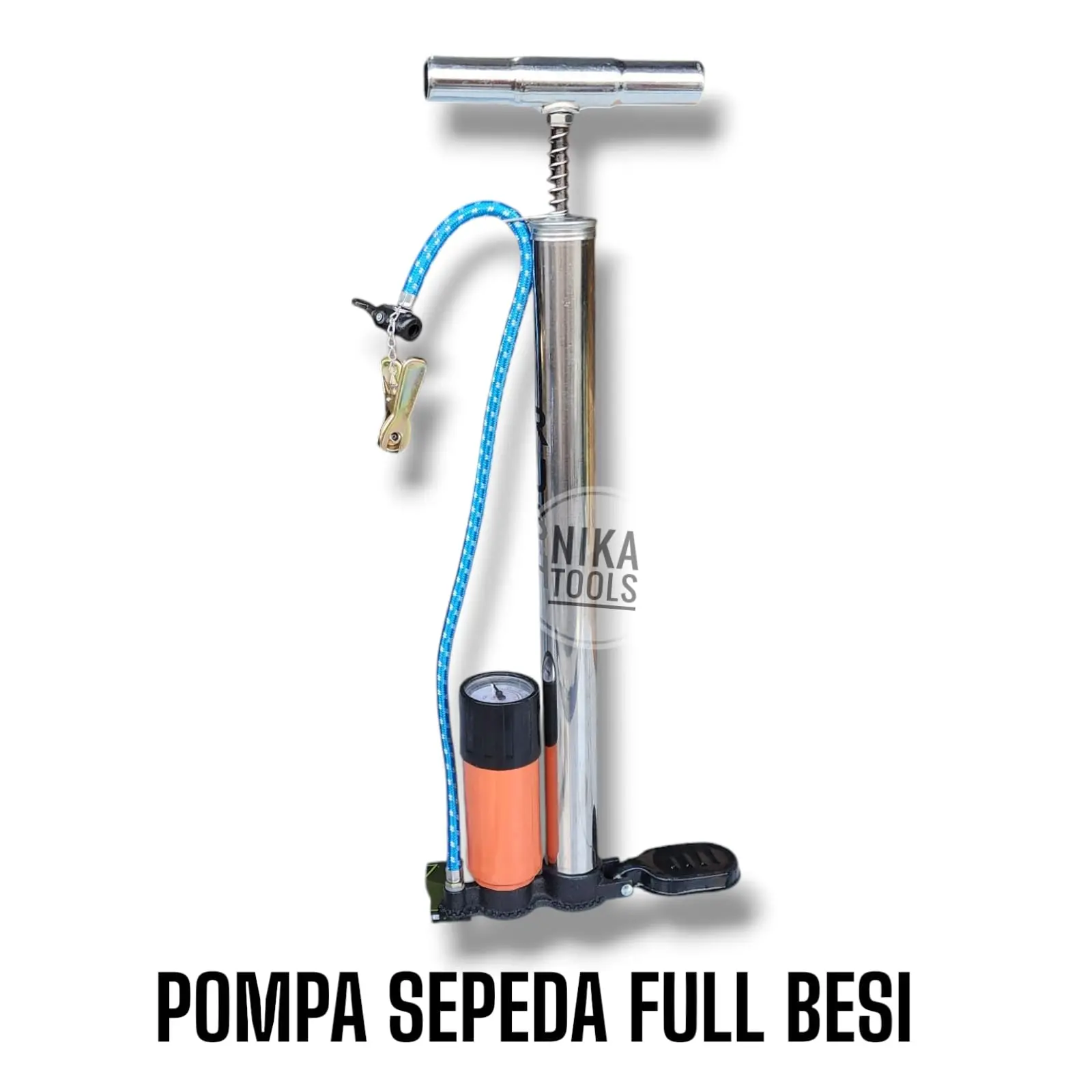 Pompa Ban Motor Sepeda Tabung Meteran Stainless Steel YSK