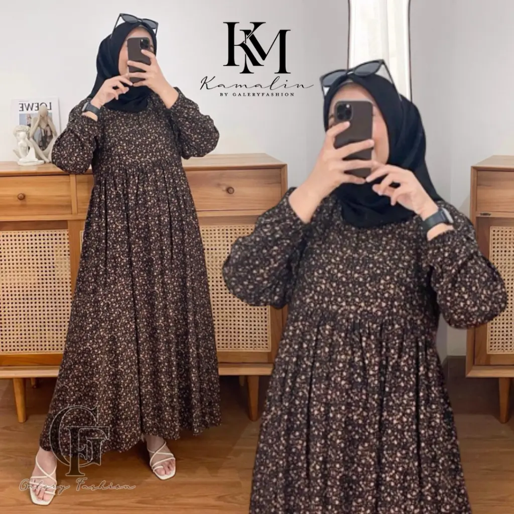 Midi Dress Rayon Premium Gamis  Jumbo Busui By Kamalin Kode Misni Zipper