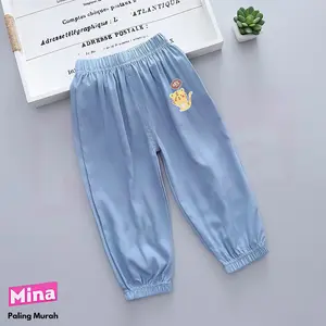 MINA - Celana Panjang Joger Anak Motif Denim Bahan Kaos Spandeks Sablon DTF Harimau Lucu DTF 958