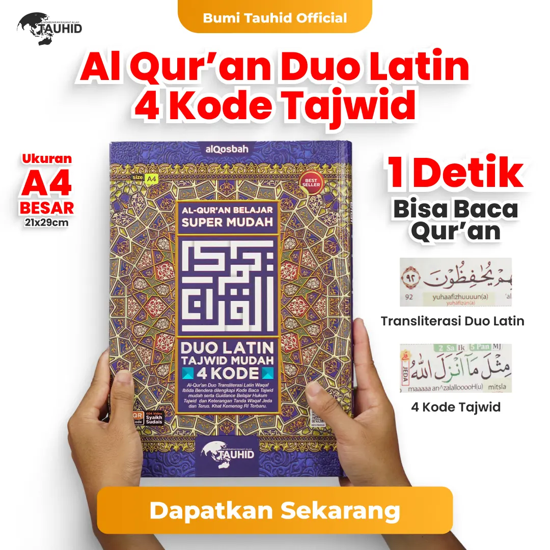 Al Qur'an Duo Latin A4 4 Kode Tajwid Mudah Al Quran Full 30 Juz Mushaf Alquran Terjemahan