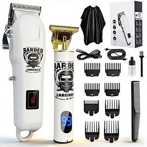 プロフェッショナル ヘアクリッパー＆シェーバーキット、ワイヤレス充電式ヘアトリマー＆アクセサリー付き、父さん、夫、彼氏への素晴らしいギフト