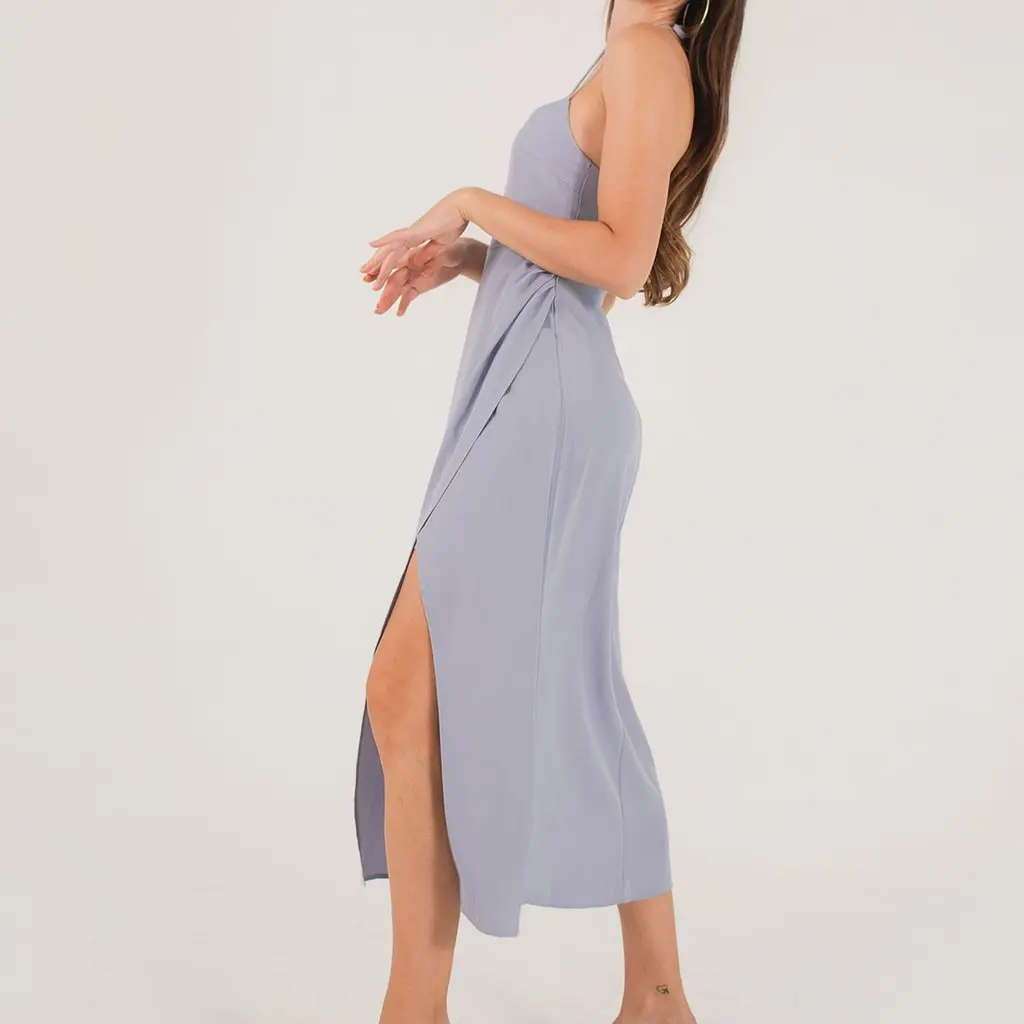 Aphrodite Halter Midi Dress in Periwinkle #6stylexclusive