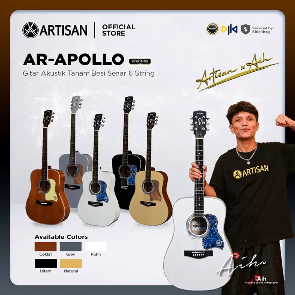 ARTISAN Gitar Akustik Tanam Besi ( AR - APOLLO Prime ) Senar 6 String