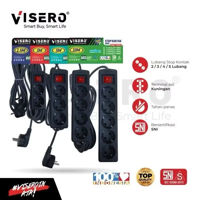 5 LUBANG KABEL 10M HITAM