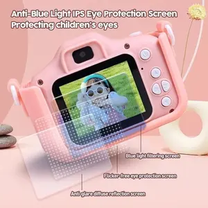 Mainan Kamera Anak Mini Digital For Kids Games Foto Video Layar IPS Single Shots Baterai Portable Camera