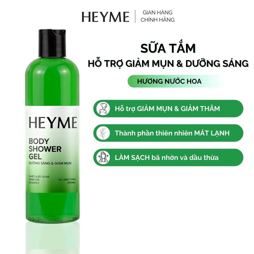 [ Tặng Bông Tắm ]Sữa tắm hỗ trợ giảm mụn OLIU HEYME - Gel tắm dưỡng body MÁT LẠNH TOÀN THÂN hương nước hoa 300ml