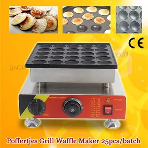 Commercial Mini Dutch Pancake Machine 25pcs Poffertje Grill Baker Stainless Steel with Nonstick Pan Brand New