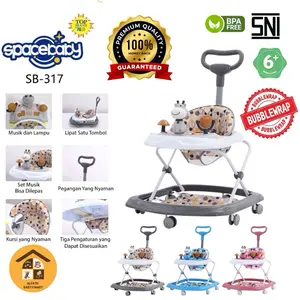 ( FREE KARDUS BUBBLE WRAP) BABY WALKER APOLLO ALAT BELAJAR JALAN ANAK SPACEBABY SB 306 SB 307 SB 309 SB 302 SB 303 SB 308 SB 317 SB 306 SB 288 SB 287 ADA MUSIK BISA Di LIPAT