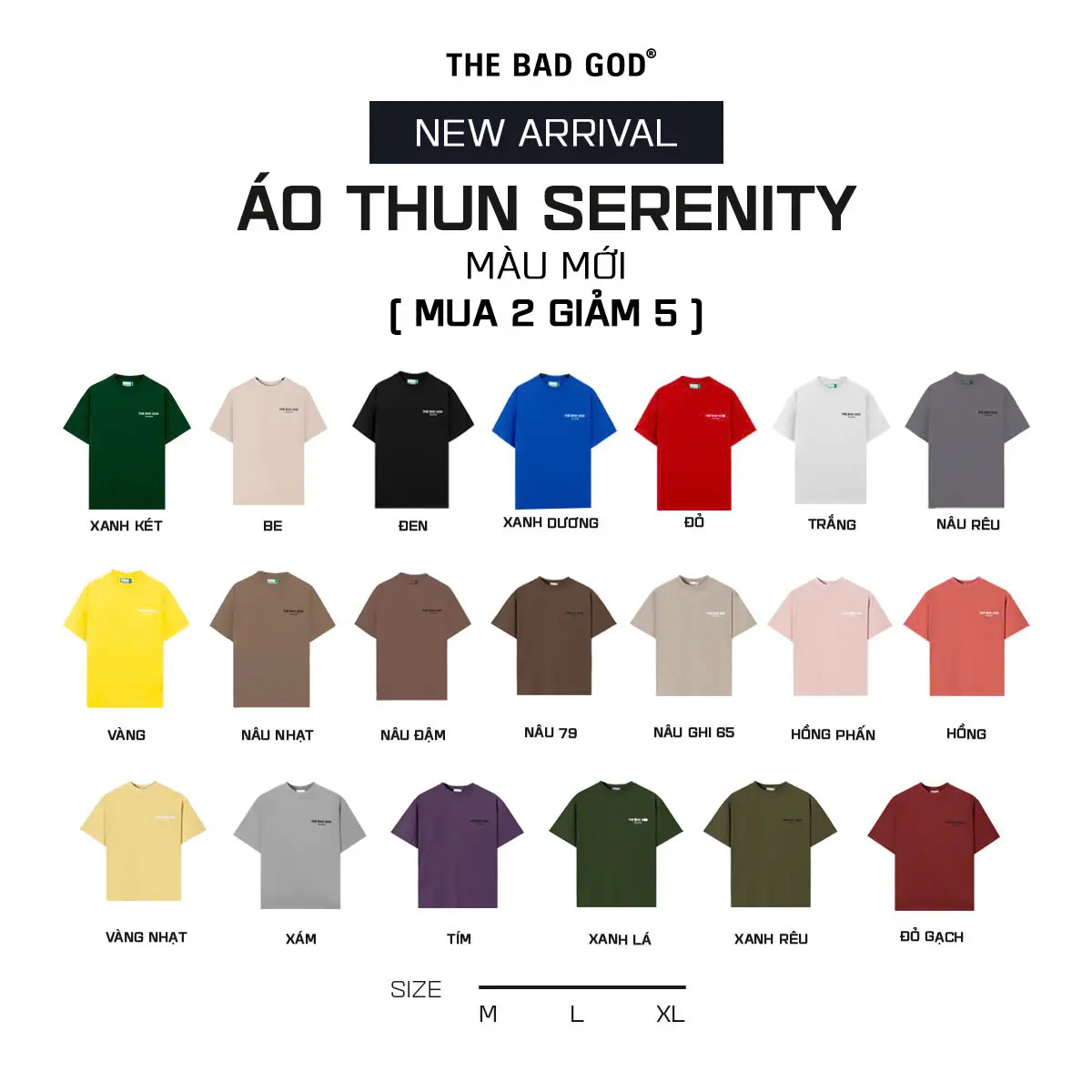 [MUA 2 GIẢM 5%] Áo Thun Cổ Tròn Nam The Bad God Serenity Chất Liệu COTSYN In Họa Tiết - Menswear - BST Áo thun năm 2025