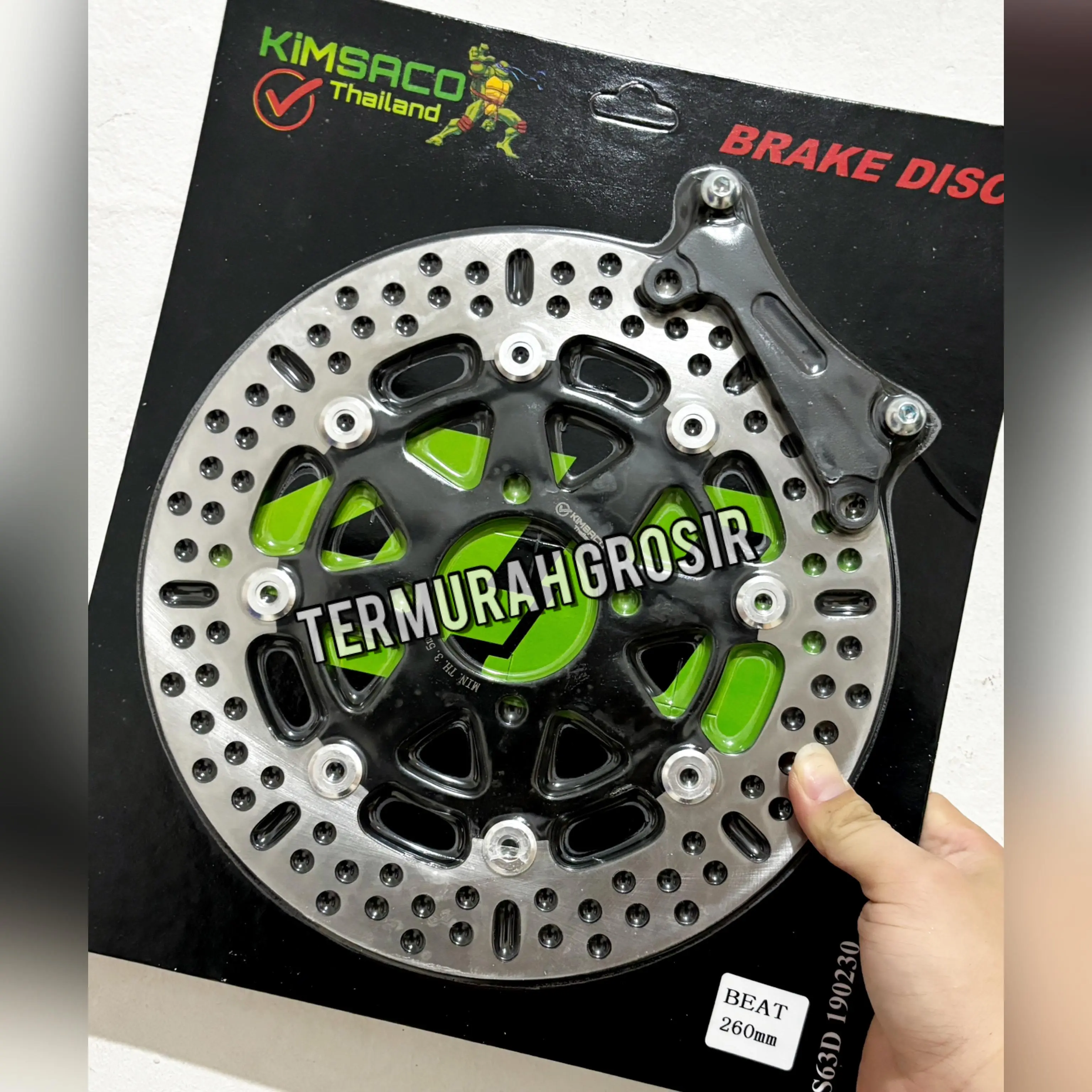 Piringan Beat Scoopy Vario Genio 260mm Khusus Lubang Baut 4 PNP Plus Breket Untuk Kaliper Standar Original Import Asli Grosir