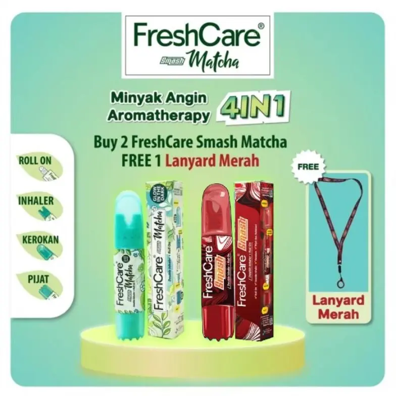 Freshcare Smash Matcha - Double Inhaler + Kerokan + Roll On
