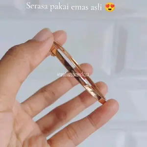 Swasa gelang dewasa 3 Mili berkilau anti karat