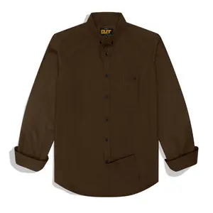 Outskirts - Long Sleeve Shirt Mahogany | Kemeja Polos Mahogani Pria Lengan Panjang Casual Slimfit Katun Basic Formal Modest Shirts Lembut Santai Nyaman Dark