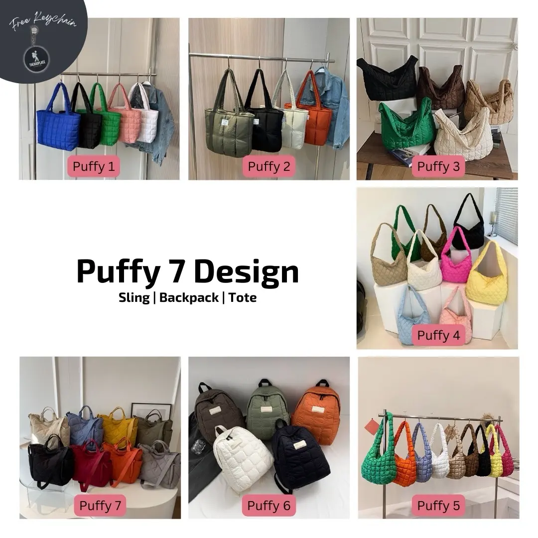 TheBagPlaceSG Korean Puffy Bag Unisex Hand Bag Sling Bag 7 Design Stylish Travel Cushion