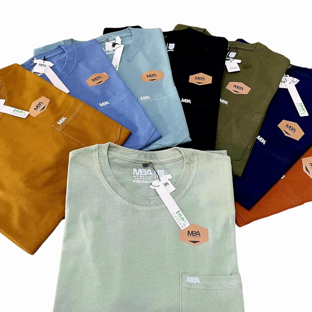 Kaos Pocket Saku MBA My Blank Apparel Original 100% Cotton 24s Pria Wanita Dewasa / Oblong Tangan Pendek Cowok Cewek Kantong Katun Combed Logo  Polos / Baju Distro Kain Tebal / Atasan Tshirt Keren Bukan Polyester