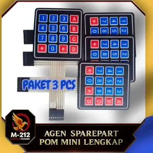 Paket 3 Pcs Keypad Pom Mini Membran 4x4 Original Berkualitas Tinggi Fleksibel & Tahan Lama untuk Sistem Pom Mini dan Industri Lainnya Computer