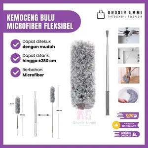 (Diskon) Kemoceng Fleksibel Bulu Microfiber | Bisa Ditekuk dan Ditarik Hingga 280cm | Alat Pembersih Rumah