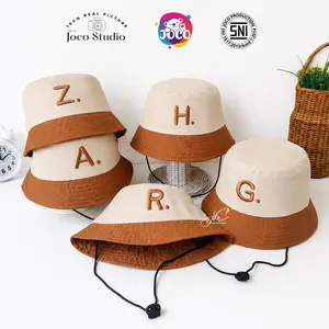Jocoproduction - Topi Fashion Anak Topi Bucket Hat Anak Premium 2 Tahun – 6 Tahun Bordir Alfabet