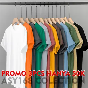 ASY PROMO KAOS POLOS PREMIUM BAHAN SEMI KATUN 24S TEBEL 3PCS 60K