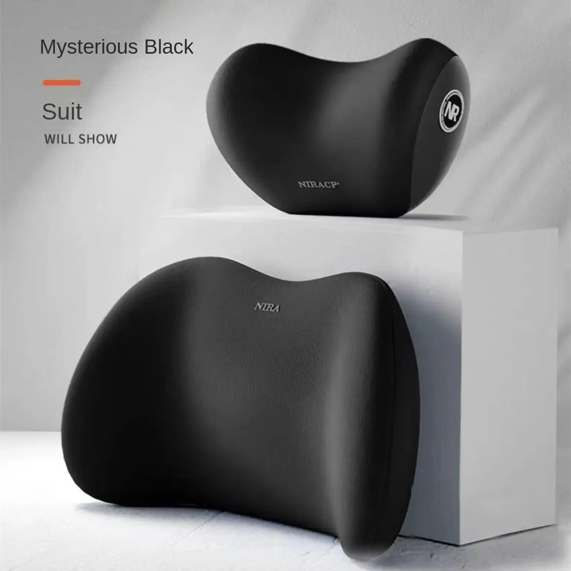 Lumbar support pillow and adjustable car headrest, Breathable Removable Cover & Ergonomic Design - Softness Travel Car Neck & Lumbar Support Pillow