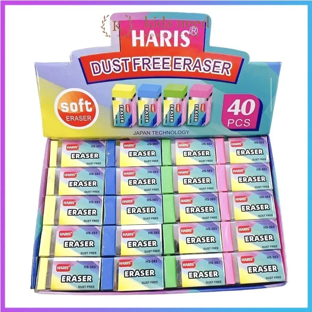 (40pcs) Penghapus murah ukuran kecil/ stip murah/ hapusan mini / Eraser putih hitam warna warni