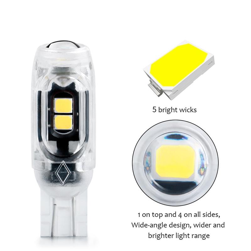 Lampu Isyarat Kilat Motosikal 1PCS T10  W5W lens Led Flash Strobe Bulb 194 WY5W Flashing Interior Parking License Plate Reading Signal Lamp 12V Car Tai
