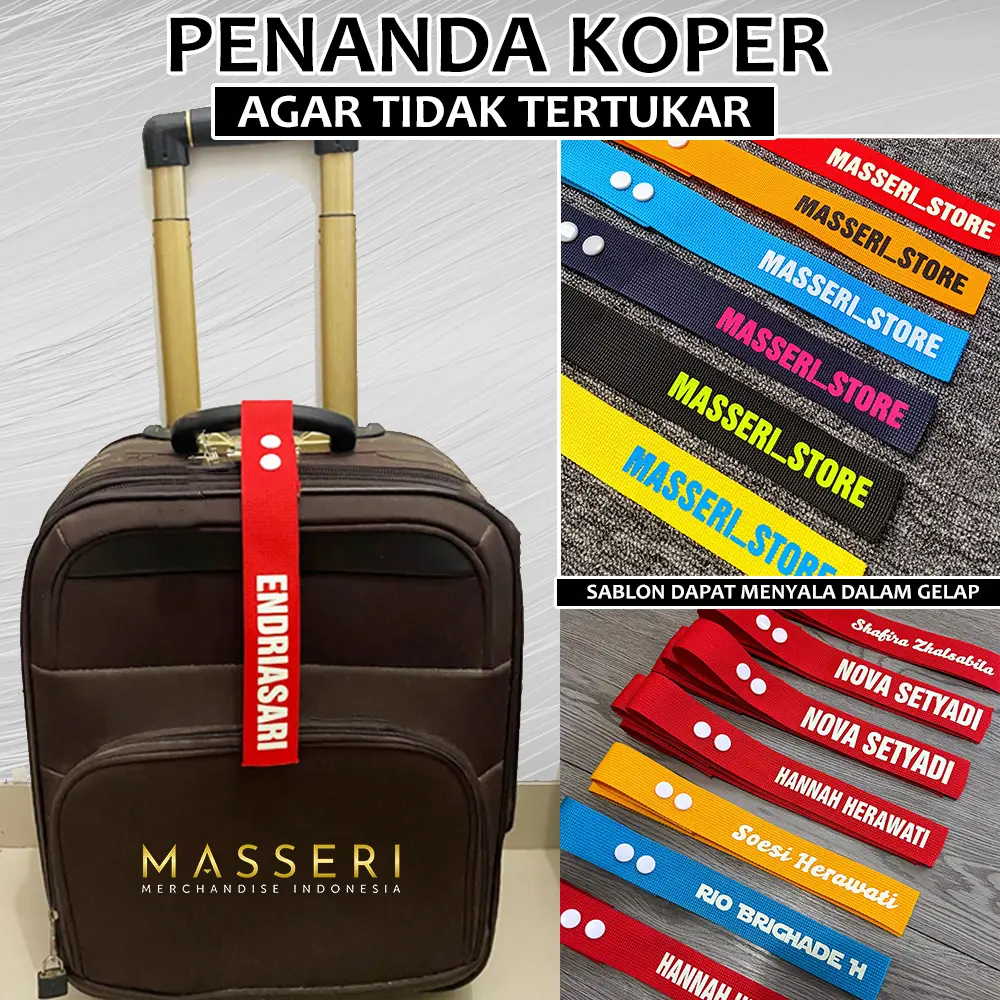 Masseri - Gantungan Penanda Nama Tas umrah haji / Koper Luggage Tag Sablon agar tidak tertukar