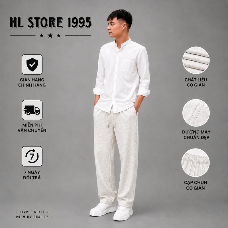 Quần Nỉ Baggy Nam nữ 2 Da Cao Cấp Mềm Mịn Form Hàn Quốc - M01 - Pants, Menswear Kem