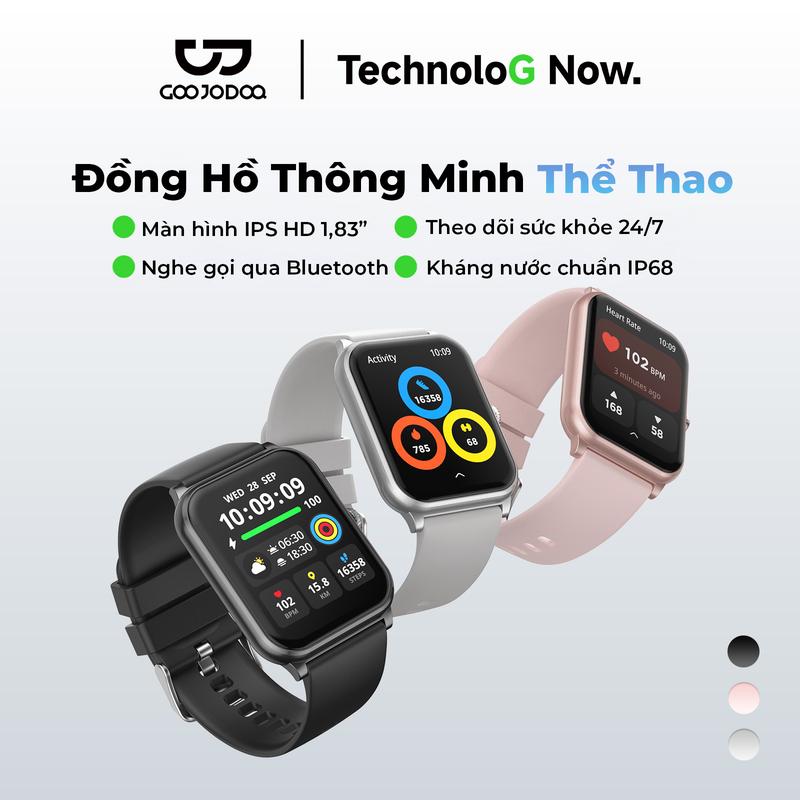 FB069 KHÔNG GẮN SIM Đồng Hồ Thông Minh Thể Thao, Màn hình IPS HD 1,83”, Theo dõi sức khỏe 24/7, Nghe gọi qua Bluetooth, Kháng nước chuẩn IP68