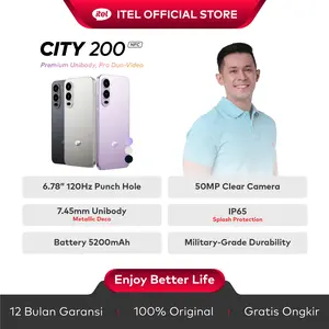 (NS SPECIAL AFDHAL YUSMAN) itel City 200 NFC IP65 | 6.78” 120Hz Display | 50MP Camera | 5200mAh 18W Fast Charge