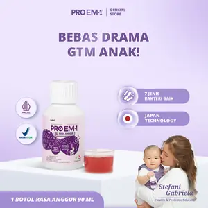 PRO EM1 Rasa Anggur 90ml | Suplemen Probiotik | Anak Dewasa Lansia | Imun | Maag | Gerd | GTM