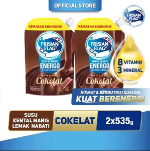 Frisian Flag Susu Kental Manis Cokelat 2x535g Paket Ekonomis Kaya Vitamin & Mineral Dukung Kuat Berenergi