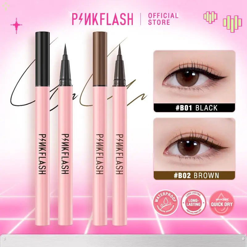 [Official] PINKFLASH OhMyLine Waterproof Mistake-free Liquid Eyeliner Long Wear Quick Dry Smudge-proof Anti-transfer