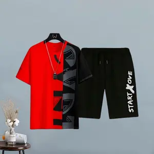 ONESET-COD stelan pria&wanita size L,XL,XXL 1set fashion distro t-shirt celana cargo setelan pria dewasa casual set oversized setelan kombinasi-CFSGG30 Atasan