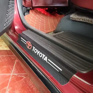 【4pcs】Sticker Mobil Sticker Pelindung Sill Plate / Stiker Pelindung Pijakan Lantai Pintu Mobil / Universal Carbon Fiber Car Door Step Sill Plate Mobil Sticker Kendaraan